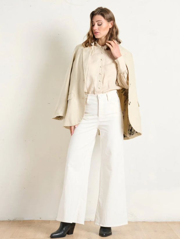 Pointed Collar Blouse - Stone