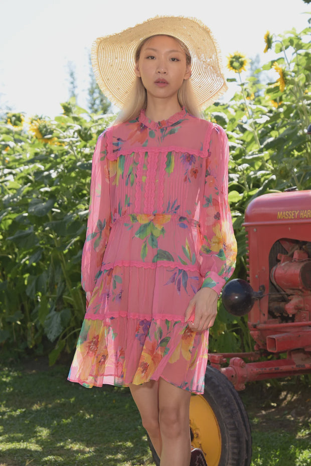 Set The Bar High Dress - Pink Floral