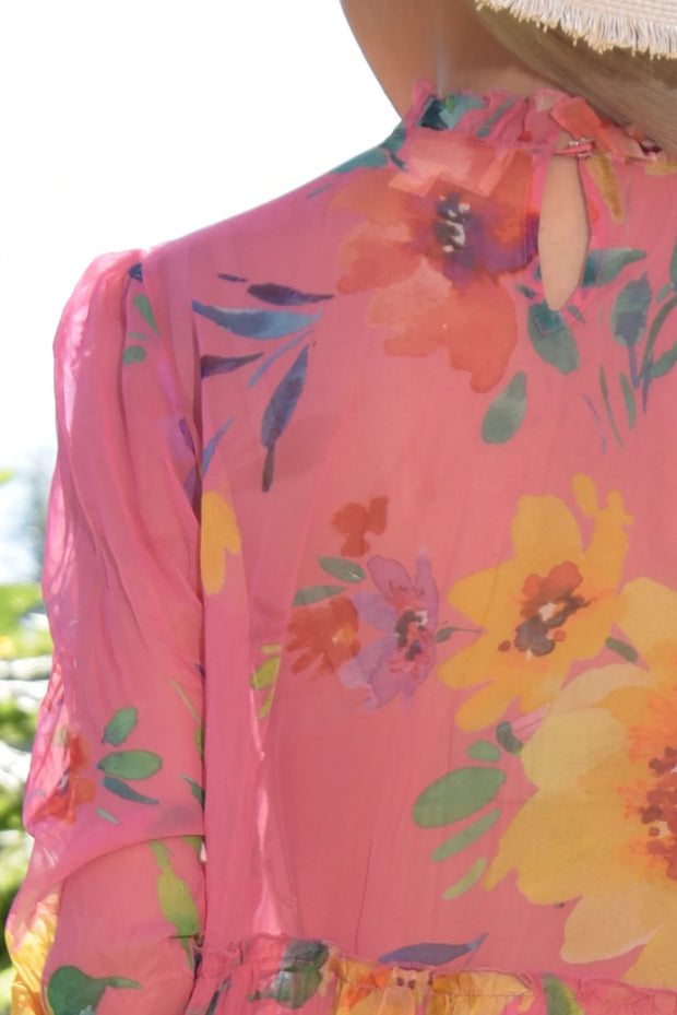 Set The Bar High Dress - Pink Floral