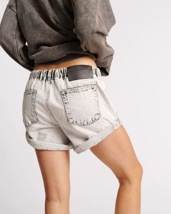 Shabby Bandits Drawcord Denim Shorts - Bianco