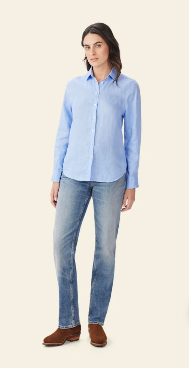 R.M.Willams Olney Linen Shirt Light Blue
