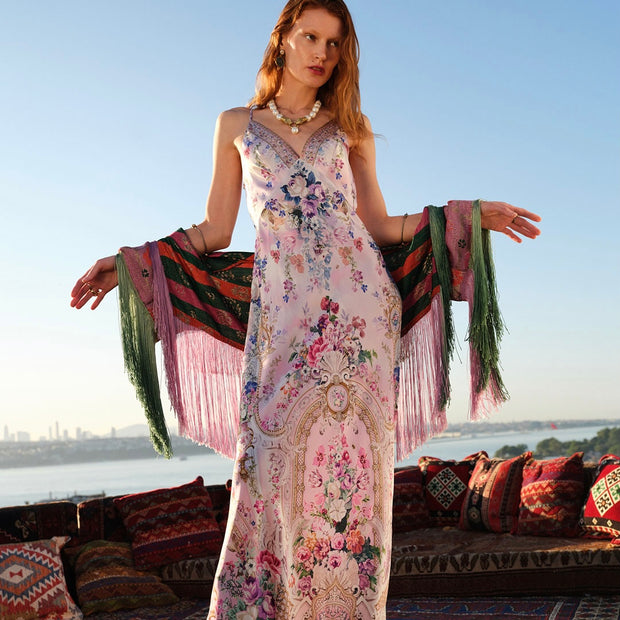 Camilla The Palatial Pastels V-Neck Long Bias Slip Dress