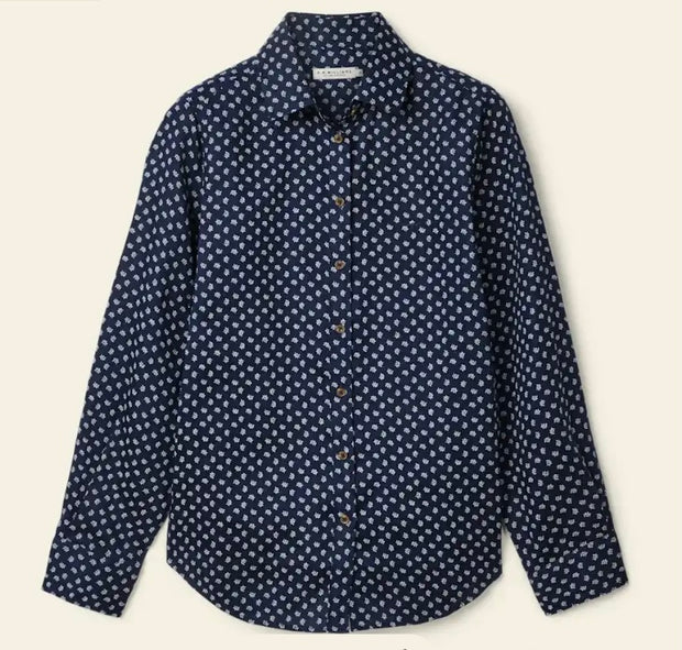 R.M.Willams Olney Print Linen Navy