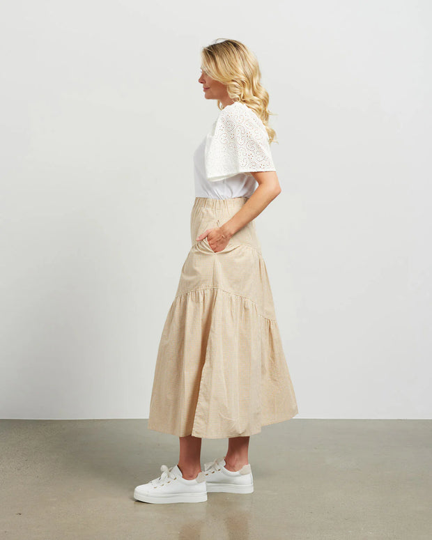 Evie Skirt - Biscotti Gingham