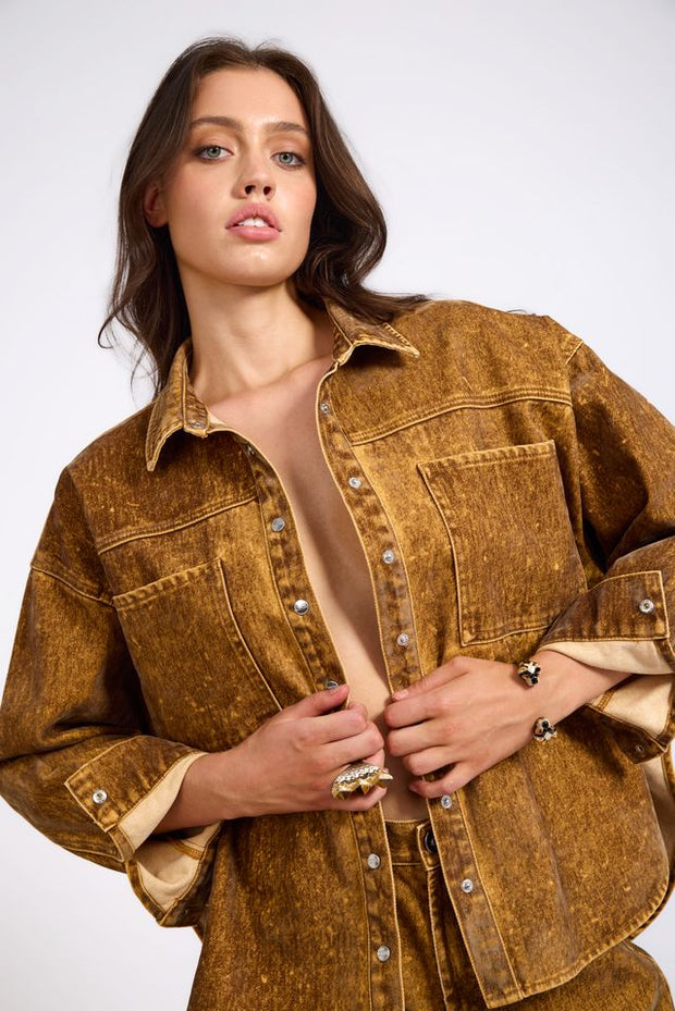 One Teaspoon Daria Shacket Burnt Tobacco