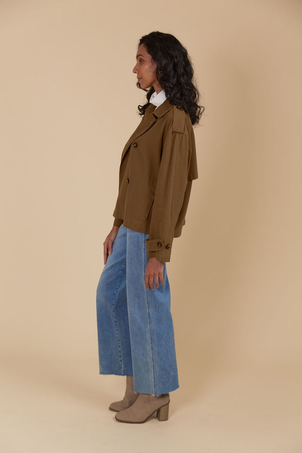 Freya Crop Trench - Toffee