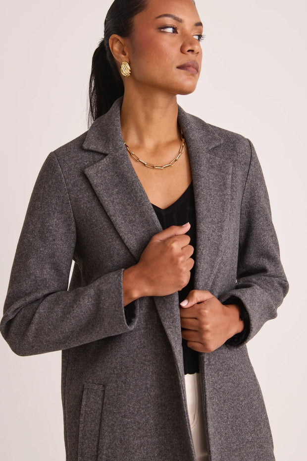 Edmonton Charcoal Marle Long Coat