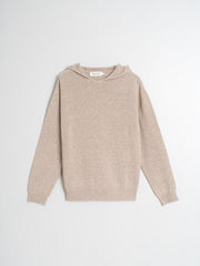 Indi & Cold Knitted Hoody Sweater Beige G450