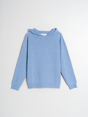 Indi & Cold Knitted Hoody Sweater Blue G450