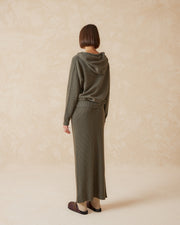 Indi & Cold Wool Pencil Skirt Khaki G452