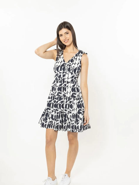 Playful Mini Dress - Mono Abstract – TADDesign