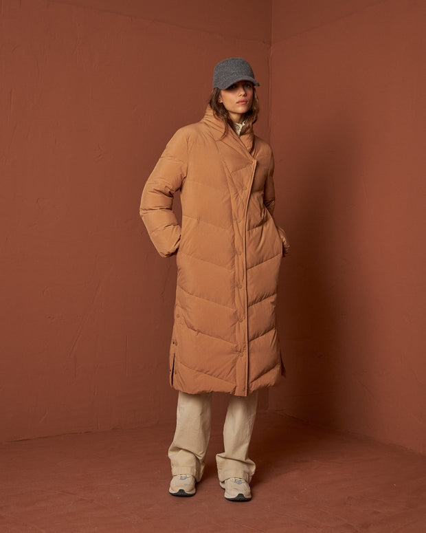 Indi & Cold Maxi Padded Coat Tan F710