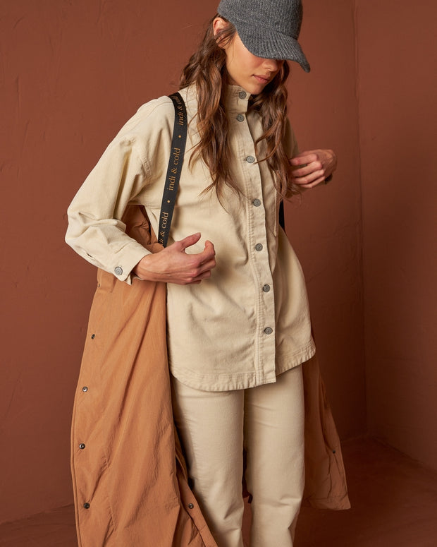Indi & Cold Maxi Padded Coat Tan F710