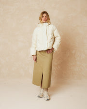 Indi & Cold Convertible Down Jacket/Vest Cream F711