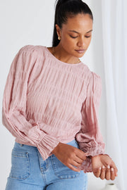 Imagine Blush Shirred Top