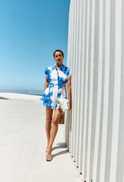 Sofia Irina Charmaine Mini Dress Blue Floral Print