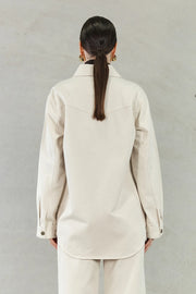 Josefina Oversized Denim Shirt - Cream