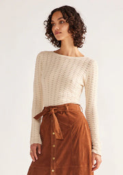 Amelie Core Knit Long Sleeve Top - Ivory