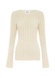 Amelie Core Knit Long Sleeve Top - Ivory