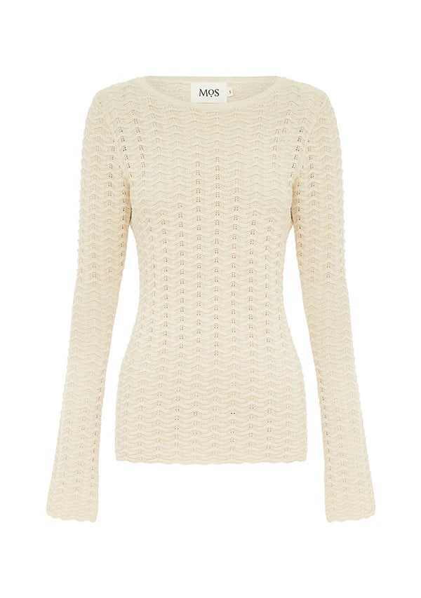 Amelie Core Knit Long Sleeve Top - Ivory