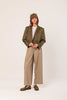 Khaki Crop Blazer by Indi And Cold