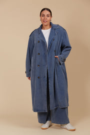 Freya Trench Coat - Denim