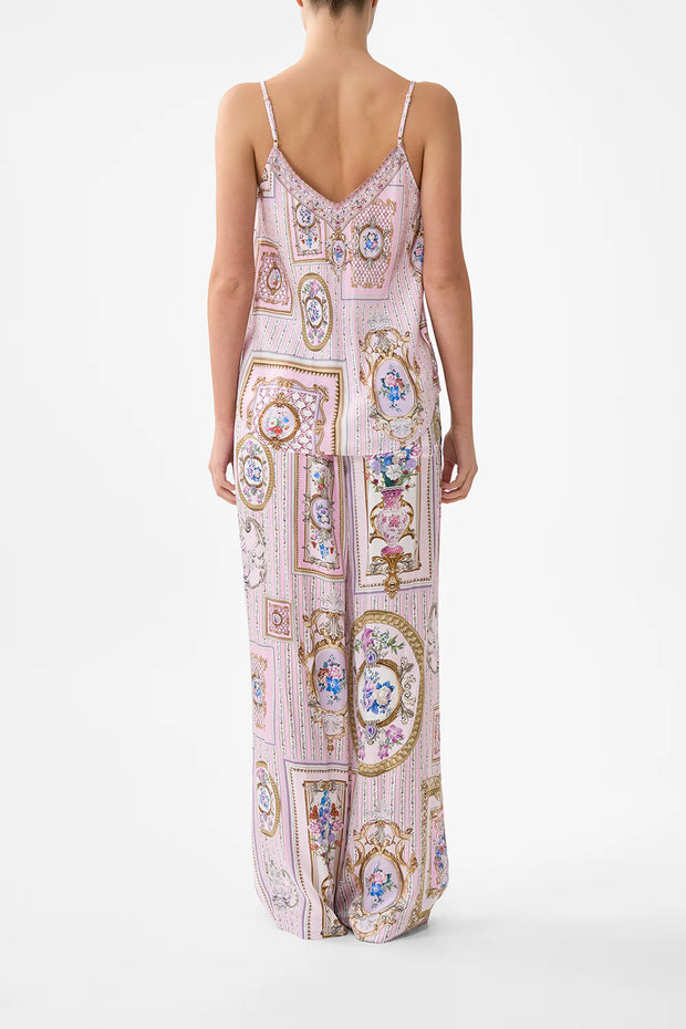 Camilla V Neck Bias Cami in Palatial Pastel