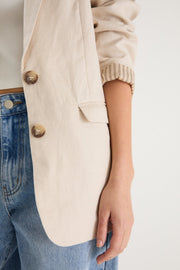 Pillar Cream Linen 2 Button Blazer