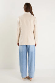 Pillar Cream Linen 2 Button Blazer