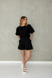 Puff Sleeve Top (black)