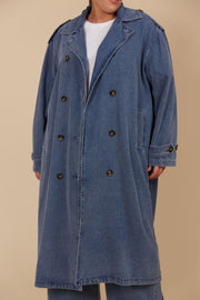 Freya Trench Coat - Denim