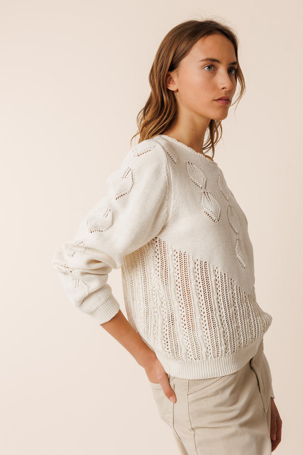 Indi & Cold RD149 Crochet Knit Cream