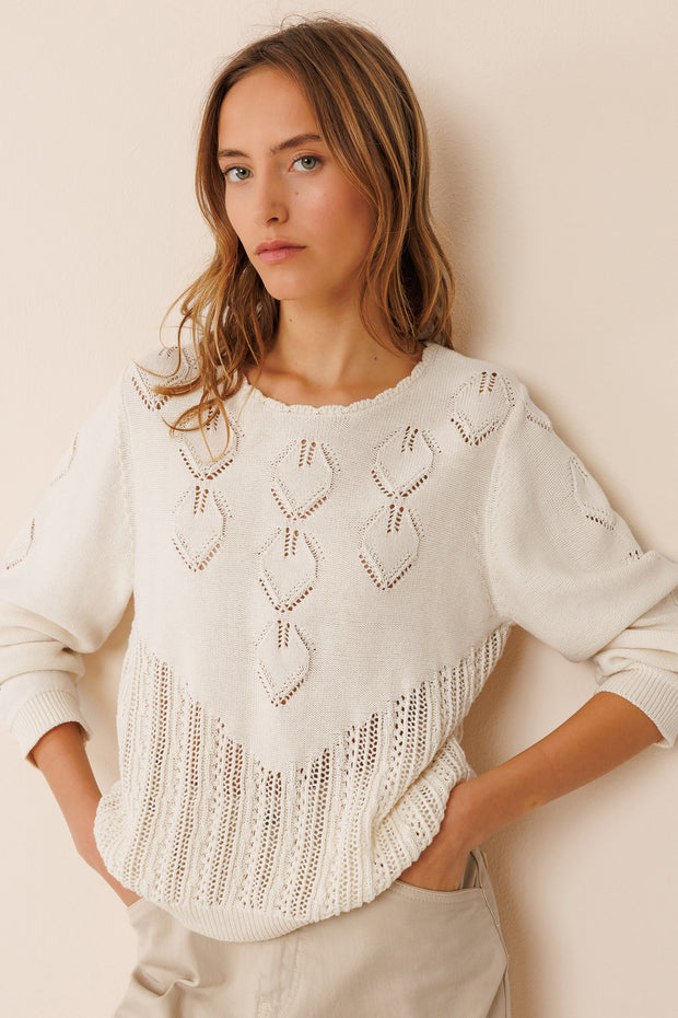 Indi & Cold RD149 Crochet Knit Cream