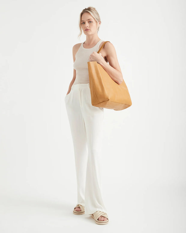 JUJU & CO Unlined Leather Tote - NATURAL