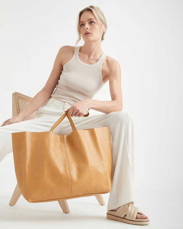 JUJU & CO Unlined Leather Tote - NATURAL