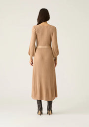 Scarlet Knit Pattern Midi Dress - Gold