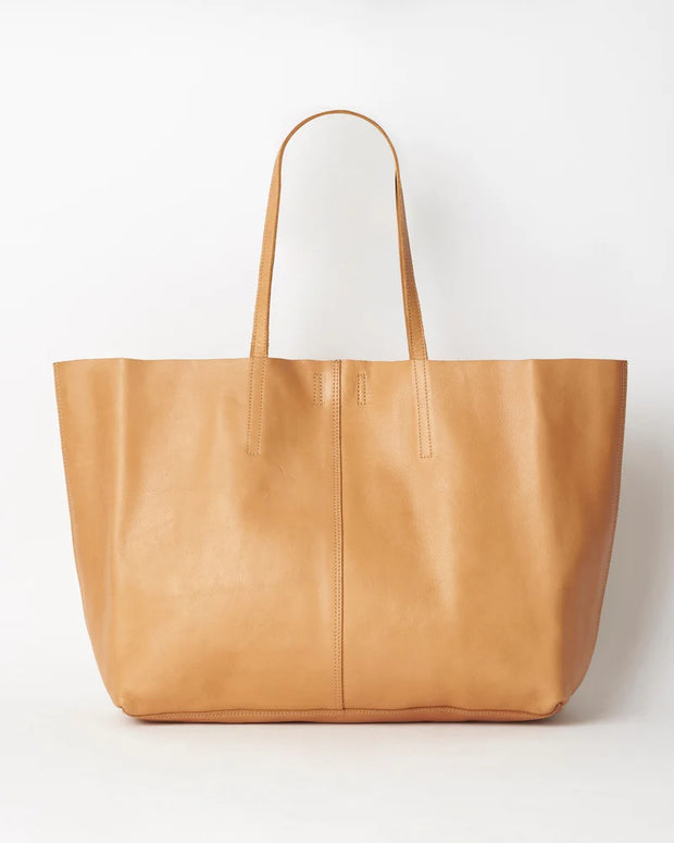 JUJU & CO Unlined Leather Tote - NATURAL