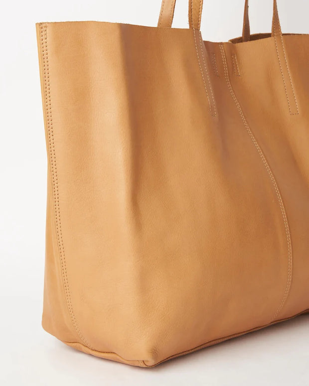 JUJU & CO Unlined Leather Tote - NATURAL