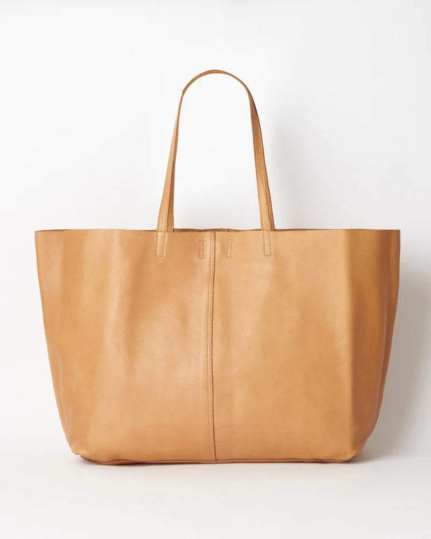 JUJU & CO Unlined Leather Tote - NATURAL