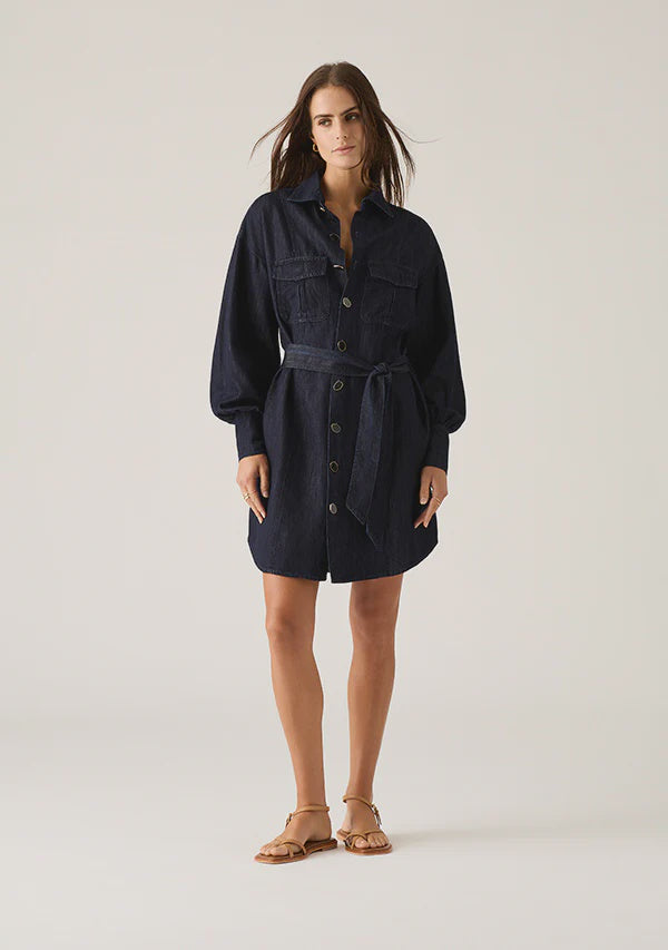 MOS Ana Denim Shirt Mini Dress Indigo