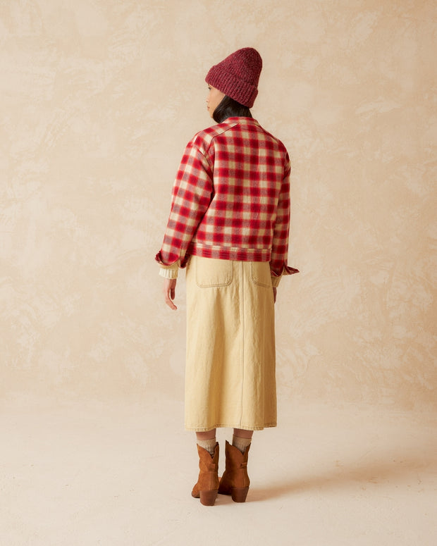 Indi & Cold Red Check Jacket with Shearling Lining SK210