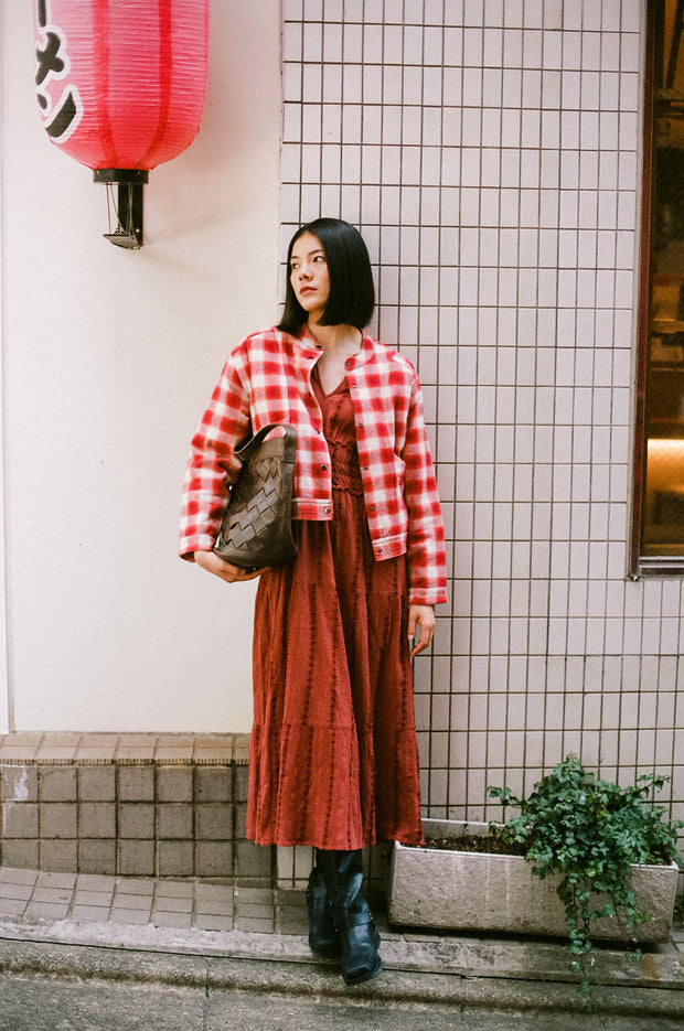Indi & Cold Red Check Jacket with Shearling Lining SK210
