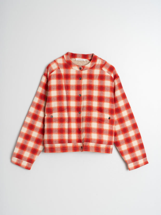 Indi & Cold Red Check Jacket with Shearling Lining SK210