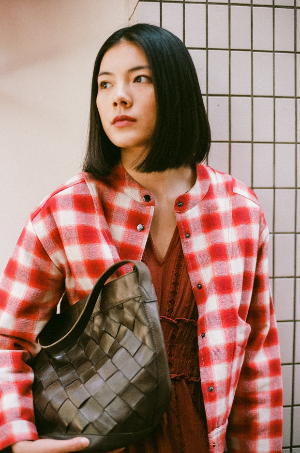 Indi & Cold Red Check Jacket with Shearling Lining SK210