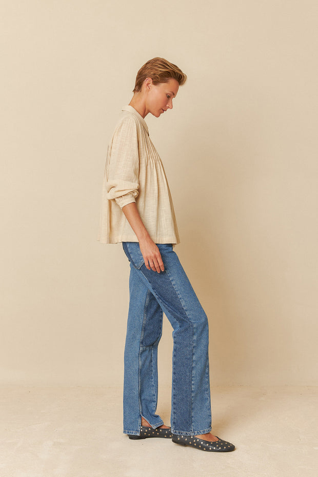 Indi & Cold SK271 Cotton Shirt Leah Piedra/Cream