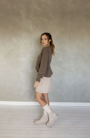 Ever Be Round Neck Sweater - Light Brown