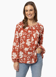 United Top - Cinnamon Spaced Floral