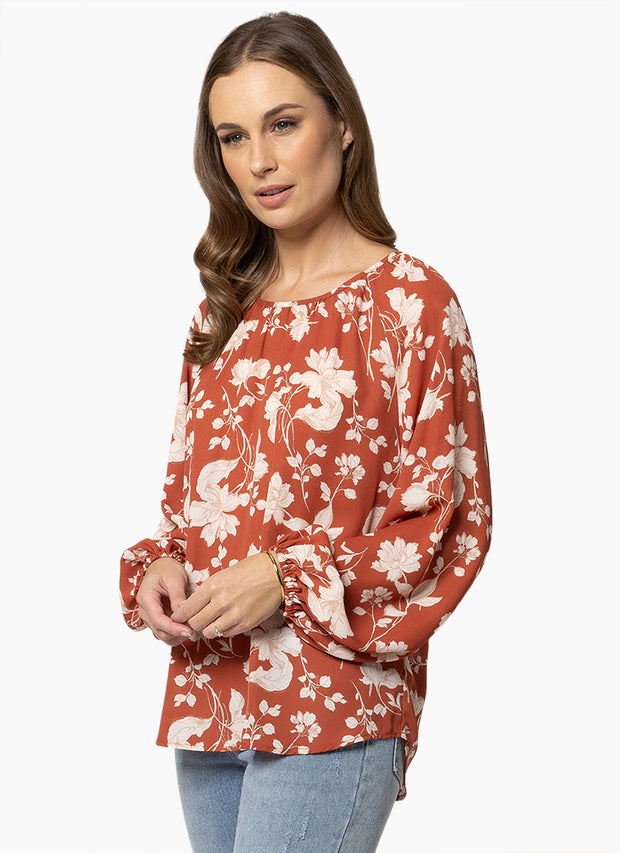 United Top - Cinnamon Spaced Floral