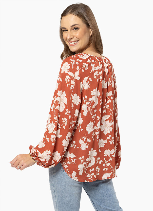 United Top - Cinnamon Spaced Floral