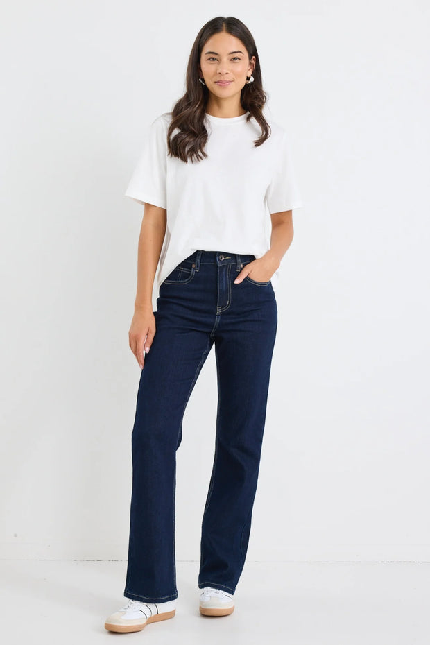 Farah Indigo High Rise Soft Flare Jean